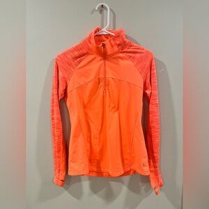 Danskin Now Orange Orbit Half Zip Pullover Size Small 4/6